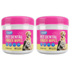 2-pack of unscented pet dental finger wipes for dogs and cats, promoting a clean smile with natural ingredients.