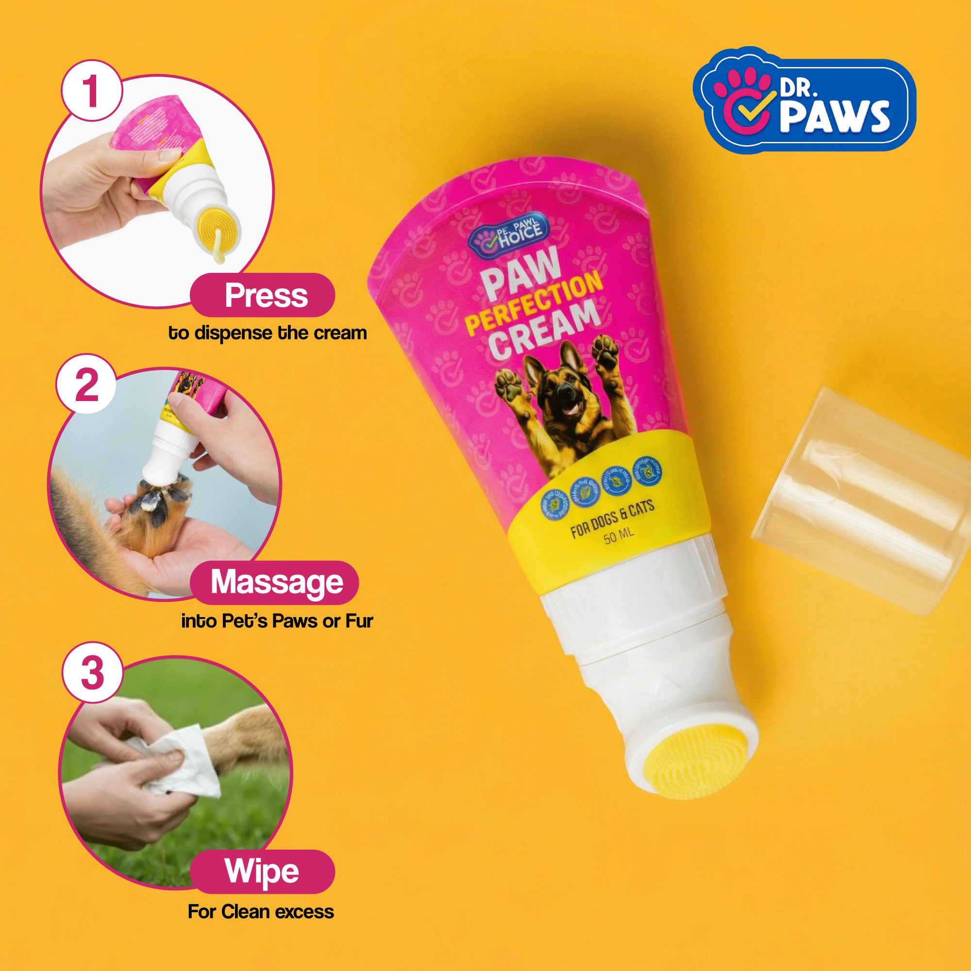 Paw Perfection Cream – Dog Paw Protector & Healing Balm with Soft Tip Applicator