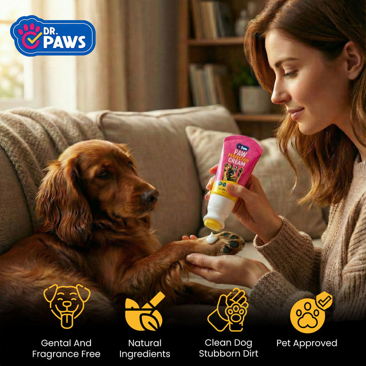 Crema Paw Perfection: protector y bálsamo reparador para patas de perro con aplicador de punta suave