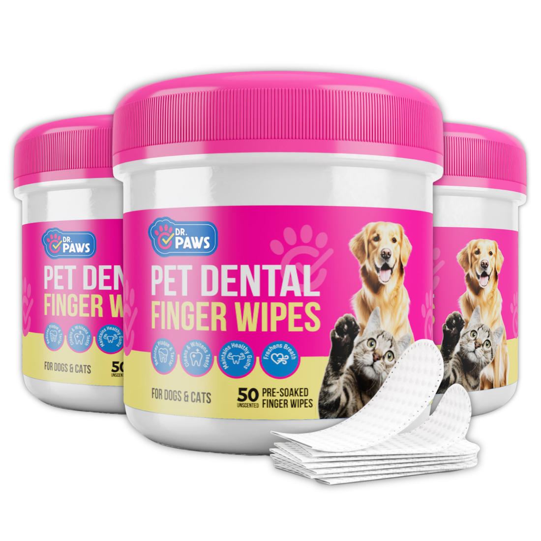 Paquete de 3 toallitas dentales (sin perfume)