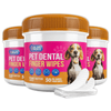 3 Pack Dental Wipes for Pets, Peanut Butter Scented, Ideal for Oral Hygiene, Includes 150 Easy-to-Use Finger Wipes.