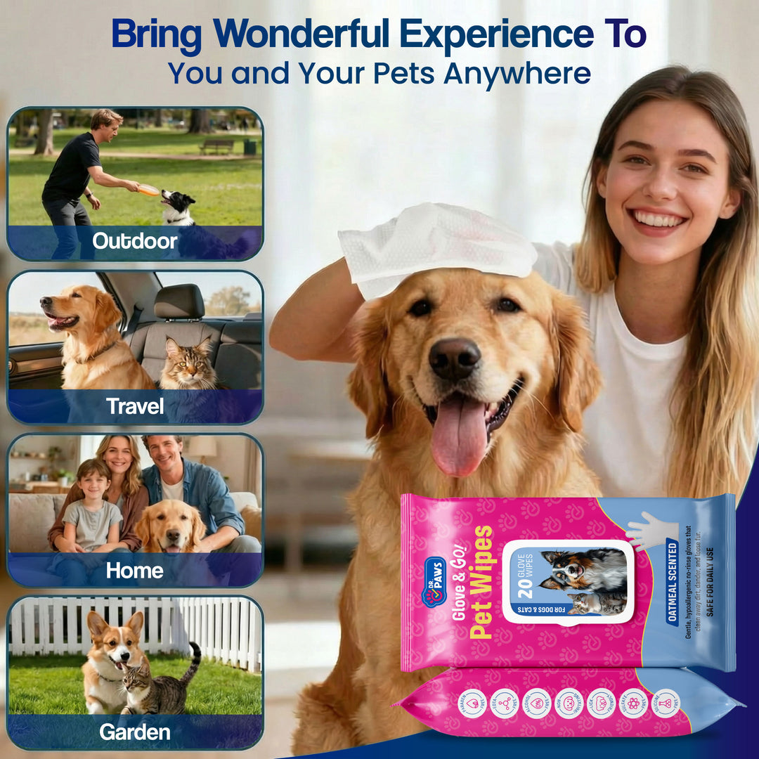 Toallitas de aseo Glove &amp; Go! para perros y gatos