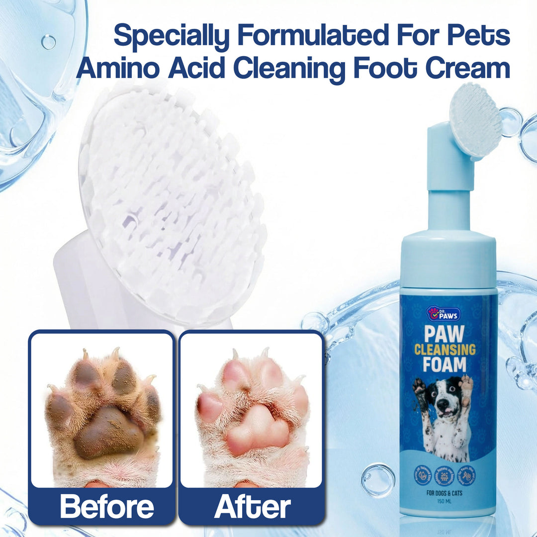 Espuma limpiadora para patas de perro: fórmula hidratante y resistente al lamido con cabezal de cepillo incorporado