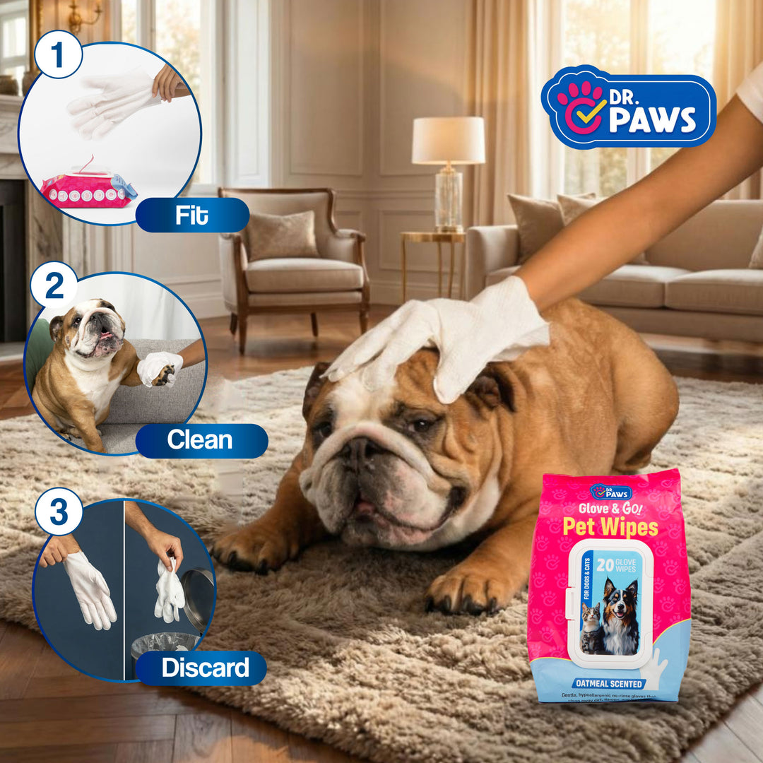 Toallitas de aseo Glove &amp; Go! para perros y gatos
