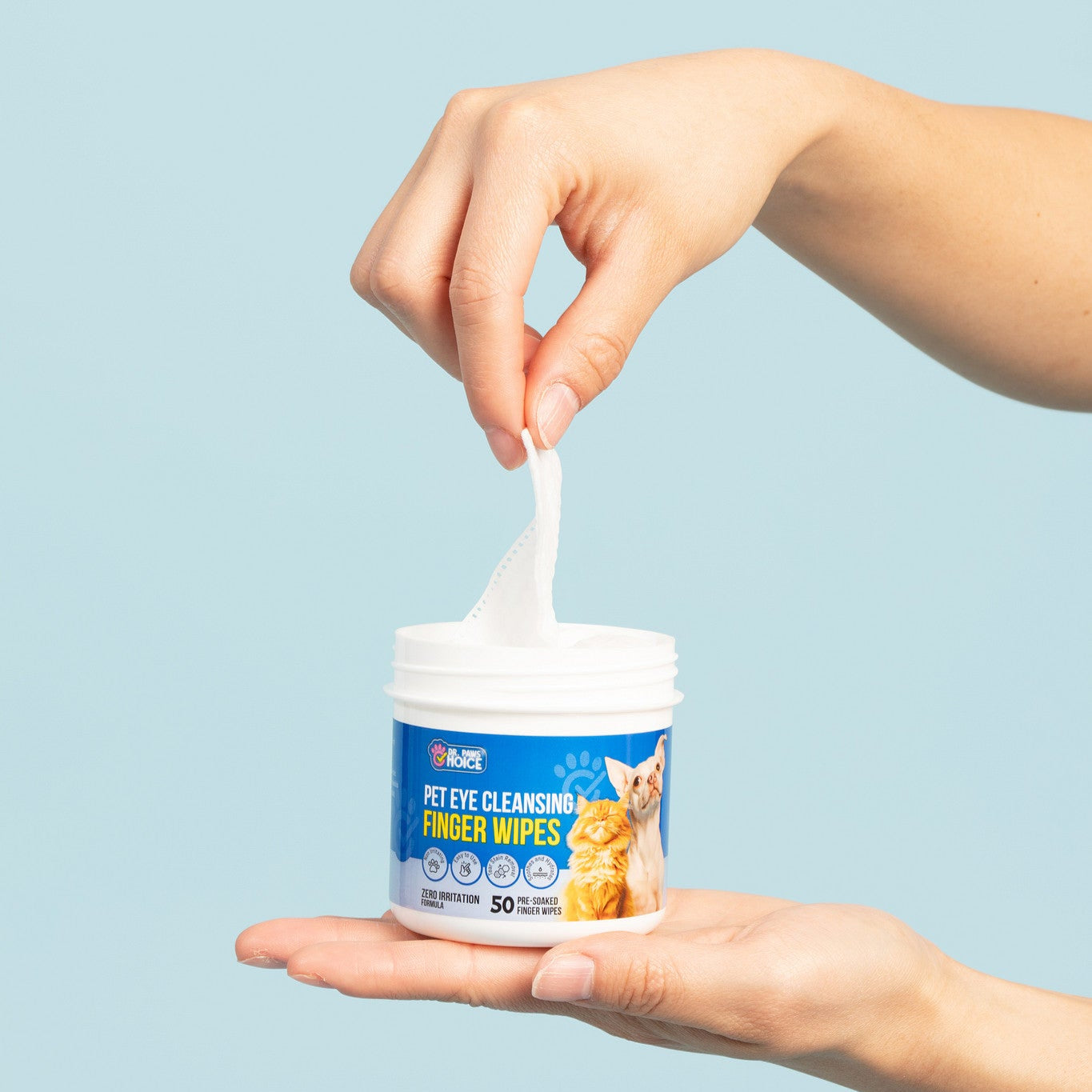 Eye Cleansing Finger Wipes for Pets (50 Count)